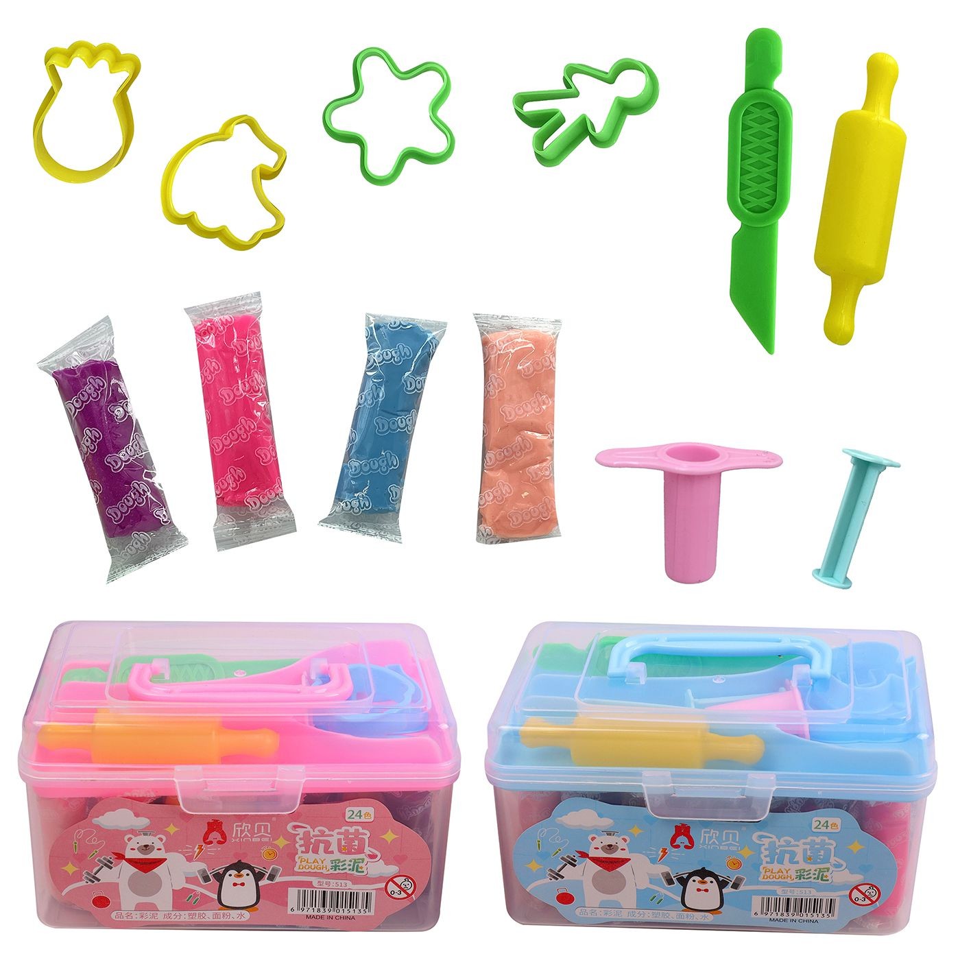 Ζυμαράκια 24 Χρώματα σε Κουτί με Εργαλεία 360gr net JustNote 703031 Ζυμαράκια 24 Χρώματα σε Κουτί με Εργαλεία 360gr net JustNote 703031