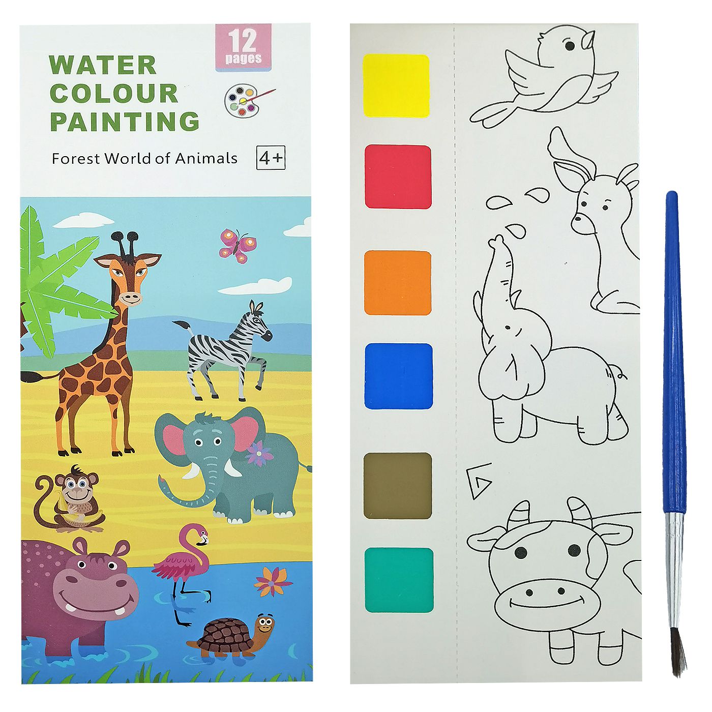 Άλμπουμ Χρωματισμού με Νερομπογιές & Πινέλο Ζωάκια 19x8cm JustNote 703223 Άλμπουμ Χρωματισμού με Νερομπογιές & Πινέλο Ζωάκια 19x8cm JustNote 703223