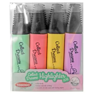 Μαρκαδόροι Υπογραμμίσεως 4 Παστέλ Χρώματα 5mm JustNote 80778