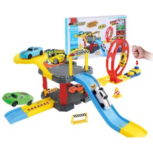 Parking - Λουπ με Εκτοξευτήρα + 6 Αυτοκίνητα 41x26x5cm ToyMarkt 88874