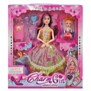 Κούκλα 29cm & Κουκλάκι σε Κούνια