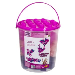 Κουβάς με 48 Μεγάλα Τουβλάκια για Κορίτσι Διαμετρος 25cm x Υψος 26cm Lazaridis 0032K