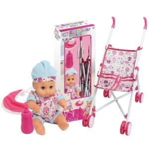 Σετ Κούκλα 30cm Καρότσι