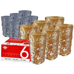 Ποτήρια Μεγάλα Σμιλεμένα Χρωματιστά σετ=6τεμ 13