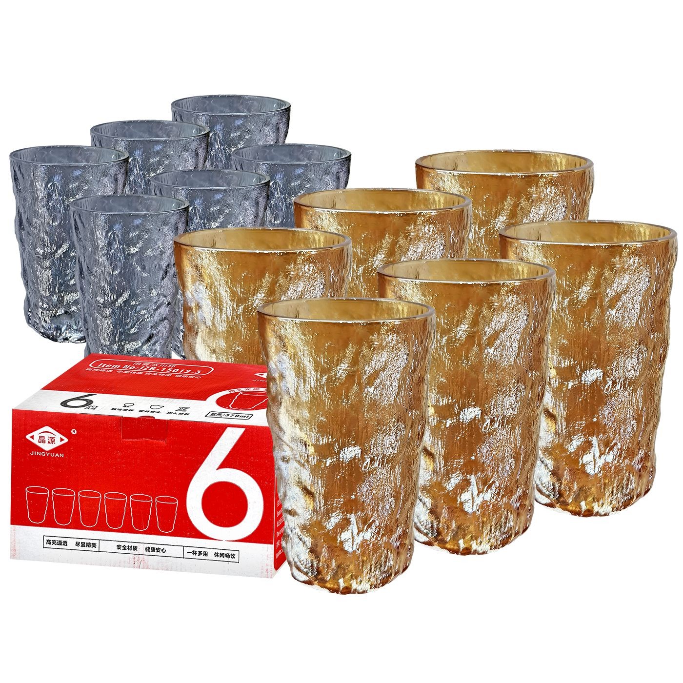 Ποτήρια Μεγάλα Σμιλεμένα Χρωματιστά σετ=6τεμ 13,5x8cm, 370ml Homie 1002130 Ποτήρια Μεγάλα Σμιλεμένα Χρωματιστά σετ=6τεμ 13