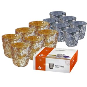 Ποτήρια Κοντά Σμιλεμένα Χρωματιστά σετ=6τεμ 9x9cm