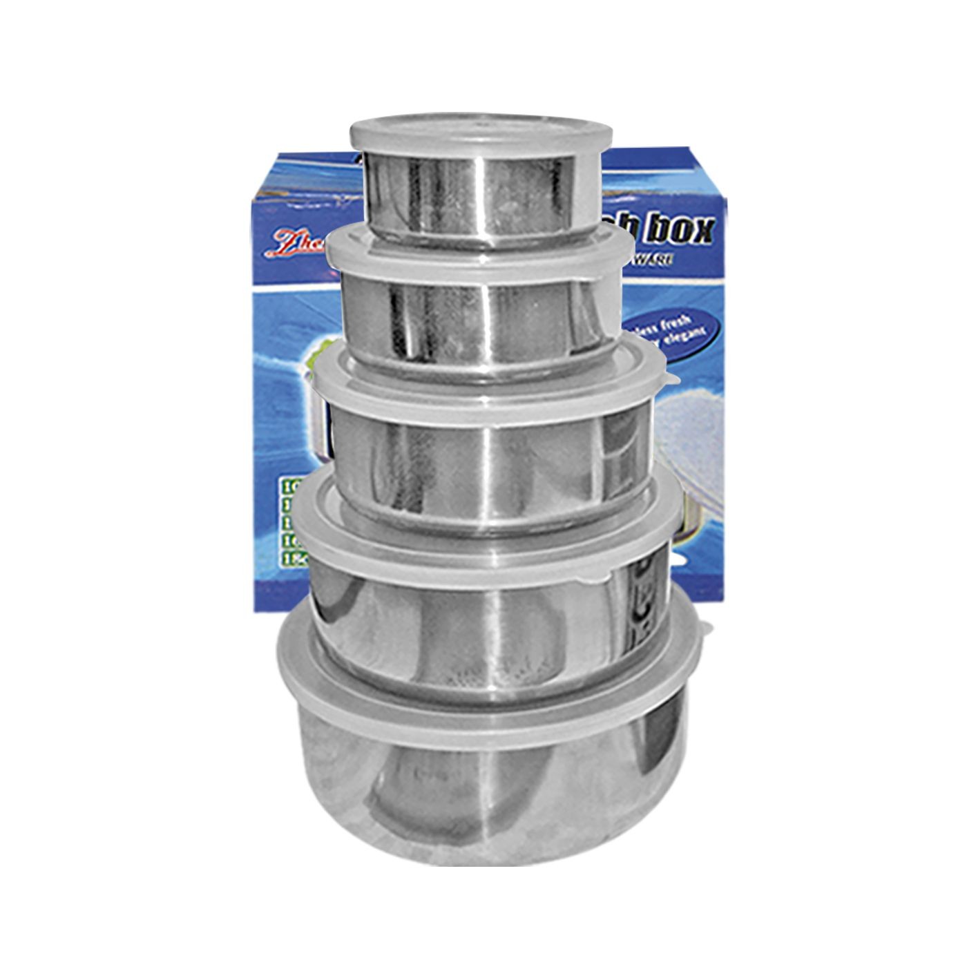 Δοχεία Τροφίμων Inox σετ=5τεμ 18x6cm/16cm/14cm/12cm/10cm Homie 101138 Δοχεία Τροφίμων Inox σετ=5τεμ 18x6cm/16cm/14cm/12cm/10cm Homie 101138