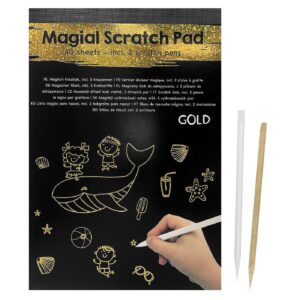 Magic Scratch Μπλόκ 40 Μαύρες Σελίδες & 2 Μολύβια 21x14