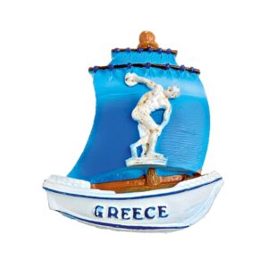 ΜΑΓΝΗΤΑΚΙ ΙΣΤΙΟΦΟΡΟ ΔΙΣΚΟΒΟΛΟΣ ''GREECE''  6x7 cm