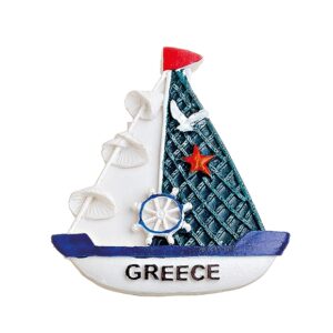 ΜΑΓΝΗΤΑΚΙ ΚΑΡΑΒΑΚΙ ΜΕ ΝΑΥΤΙΚΟ ΤΙΜΟΝΙ ''GREECE'' 6x7cm