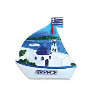 ΜΑΓΝΗΤΑΚΙ ΚΑΡΑΒΙ ΕΛΛΗΝΙΚΗ ΣΗΜΑΙΑ ''GREECE'' 6x6.5cm