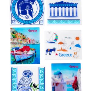 ΜΑΓΝΗΤΑΚΙΑ ΤΕΤΡΑΓΩΝΑ ΚΑΙ ΠΑΡΑΛΛΗΛΟΓΡΑΜΜΑ 6 ΣΧΕΔΙΩΝ ''GREECE'' 6x6cm
