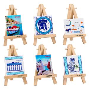 ΜΑΓΝΗΤΑΚΙΑ ΣΕ ΚΑΒΑΛΕΤΟ ΤΕΤΡΑΓΩΝΑ ΚΑΙ ΠΑΡΑΛΛΗΛΟΓΡΑΜΜΑ 6 ΣΧΕΔΙΩΝ ''GREECE'' 12cm