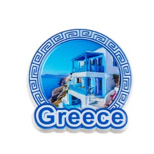 ΜΑΓΝΗΤΑΚΙ 3D ΣΤΡΟΓΓΥΛΟ ΜΕ ΝΗΣΙ ''GREECE'' 6.5x7cm