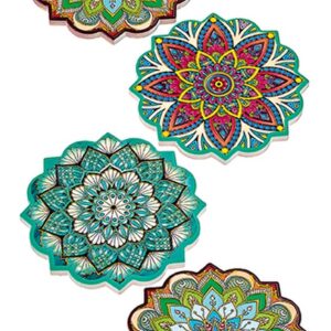 ΣΟΥΒΕΡ ΚΕΡΑΜΙΚΟ ΠΟΛΥΧΡΩΜΟ MANDALA 4 ΣΧΕΔΙΩΝ Φ10.5cm