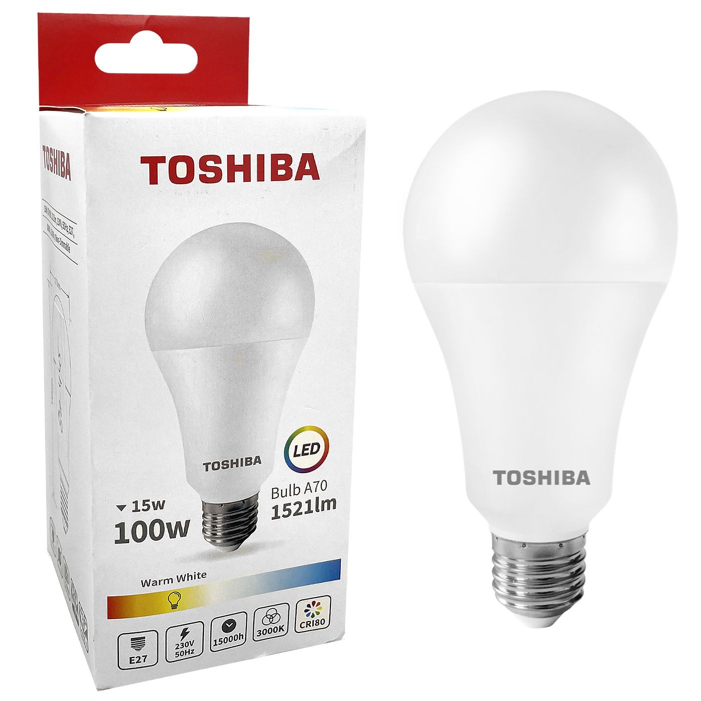Λάμπα LED Toshiba για Ντουί ε27 Θερμό Λευκό 230v N_std a70 15w 3000k Γωνία Δέσμης 180 Μοίρες Toshiba 00168809 Λάμπα LED Toshiba για Ντουί ε27 Θερμό Λευκό 230v N_std a70 15w 3000k Γωνία Δέσμης 180 Μοίρες Toshiba 00168809