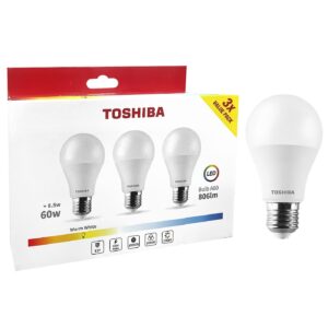 Λάμπες led Toshiba σετ=3 τεμ N_3pack a60 e27 8