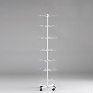 ΣΤΑΝΤ ΠΑΡΟΥΣΙΑΣΗΣ ΠΡΟΪΟΝΤΩΝ ΜΕΤΑΛΛΙΚΟ 7 ΕΠΙΠΕΔΩΝ 70 ΘΕΣΕΩΝ ΛΕΥΚΟ Φ40 ΥΨΟΣ 165cm