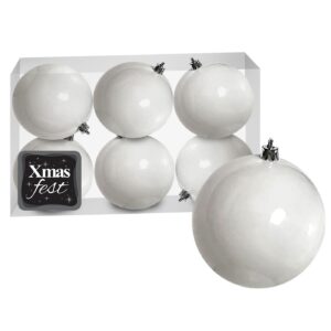 Μπάλες Λευκές πακ=6τεμ φ8 ø8cm Xmasfest 1131329