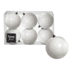 Μπάλες Λευκές πακ=6τεμ φ6 ø6cm Xmasfest 1131345