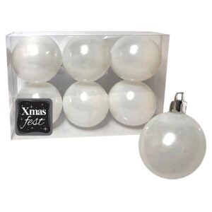 Μπάλες Περλέ Λευκές πακ=6τεμ φ6 ø6cm Xmasfest 1132566
