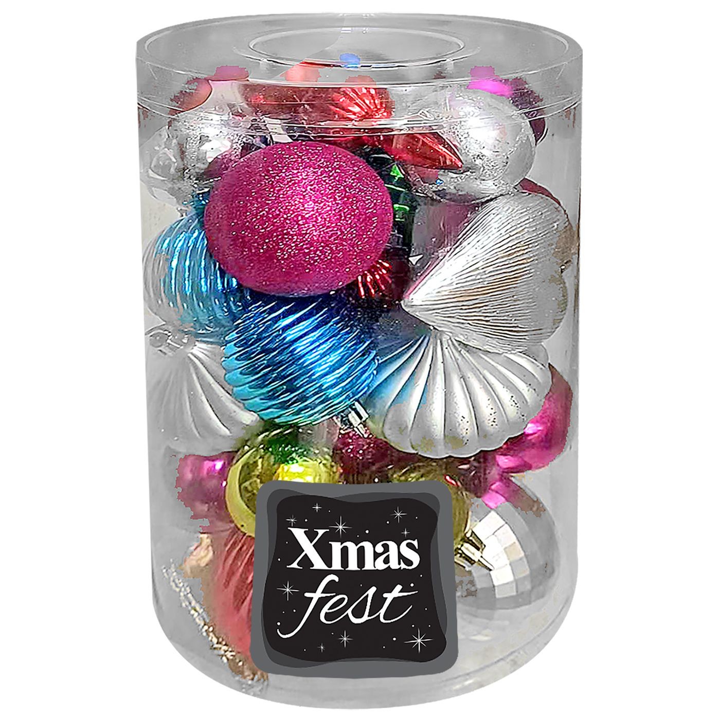 Μπάλες Xmas μιξ σε Κουτί Κυλινδρικό Πακ=25x ø16,5cm Xmasfest 1132674 Μπάλες Xmas μιξ σε Κουτί Κυλινδρικό Πακ=25x ø16