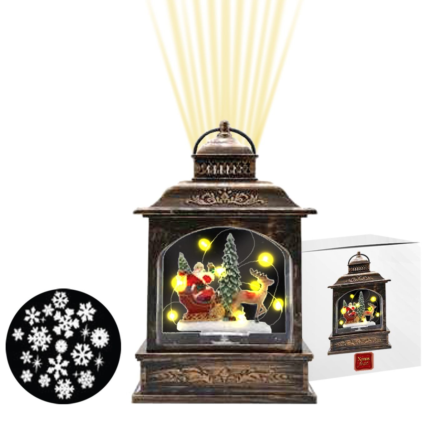 Φανάρι Άγιος με Λαμπάκια και Προτζέκτορα Usb/μπαταρίας 21x13,5x8cm Xmasfest 1133321 Φανάρι Άγιος με Λαμπάκια και Προτζέκτορα Usb/μπαταρίας 21x13