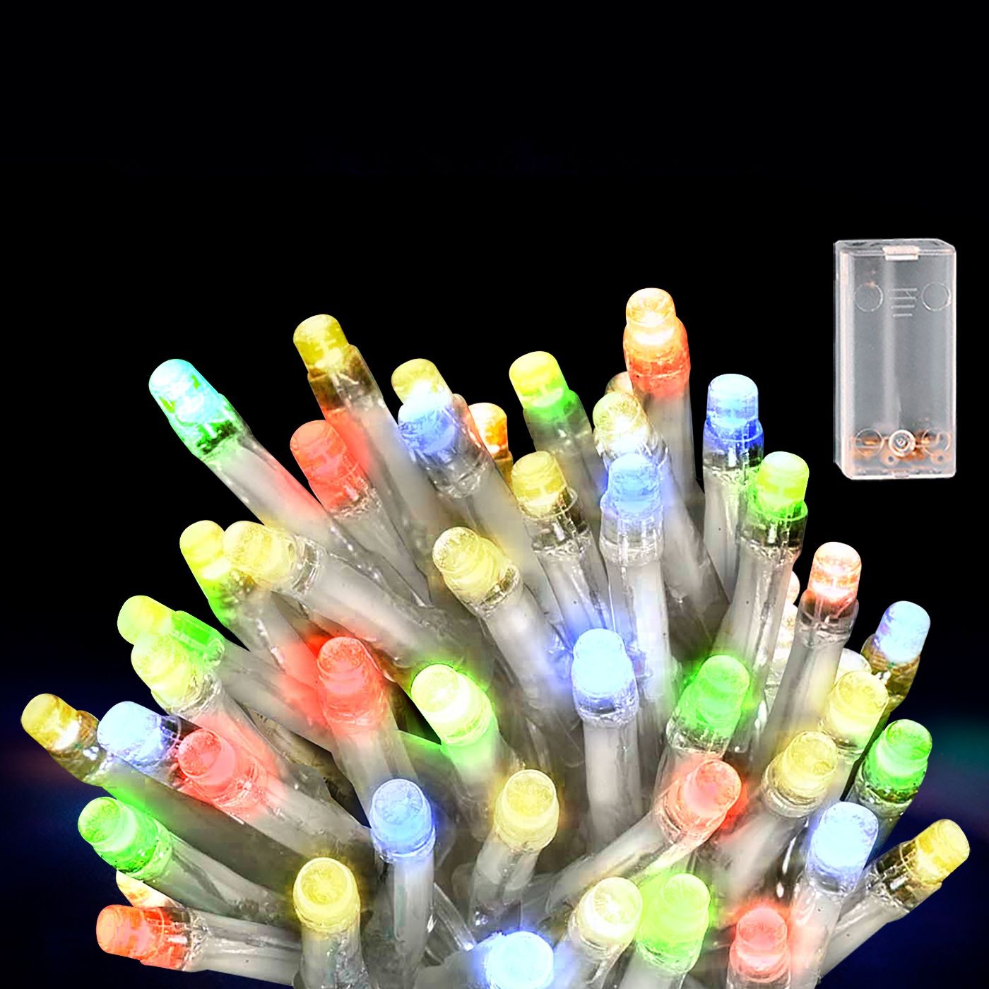 50 Λαμπάκια LED Μπαταρίας Πολύχρωμα σε Σειρά με Controller IP20 5,3m Xmasfest 1133509 50 Λαμπάκια LED Μπαταρίας Πολύχρωμα σε Σειρά με Controller IP20 5