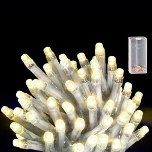 50 Λαμπάκια LED Μπαταρίας Λευκό Θερμό σε Σειρά με Controller IP20 5