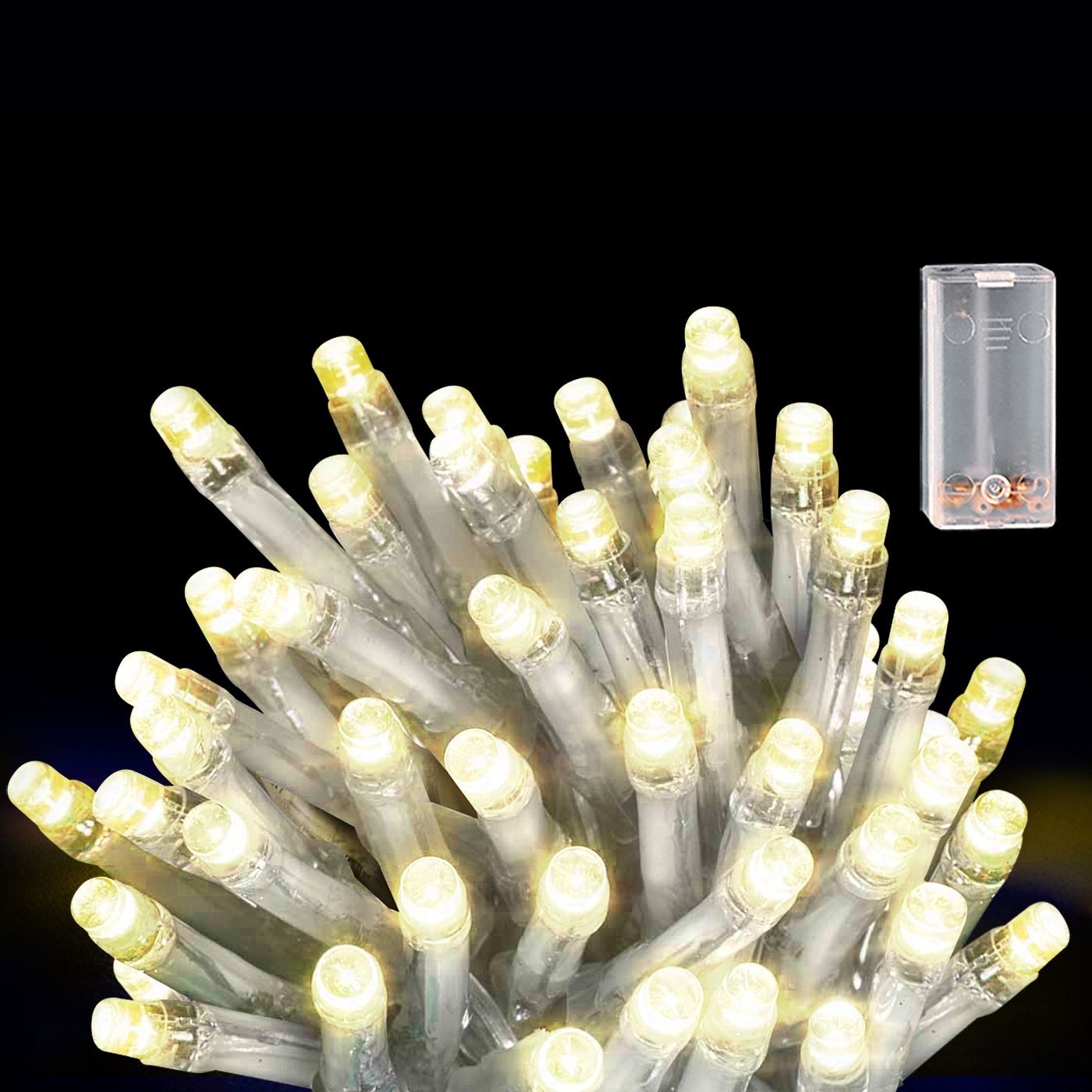 50 Λαμπάκια LED Μπαταρίας Λευκό Θερμό σε Σειρά με Controller IP20 5,3m Xmasfest 1133510 50 Λαμπάκια LED Μπαταρίας Λευκό Θερμό σε Σειρά με Controller IP20 5