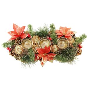 Κηροπήγιο με Χριστουγεννιάτικη Διακόσμηση Κόκκινο 46cm Xmasfest 1133515