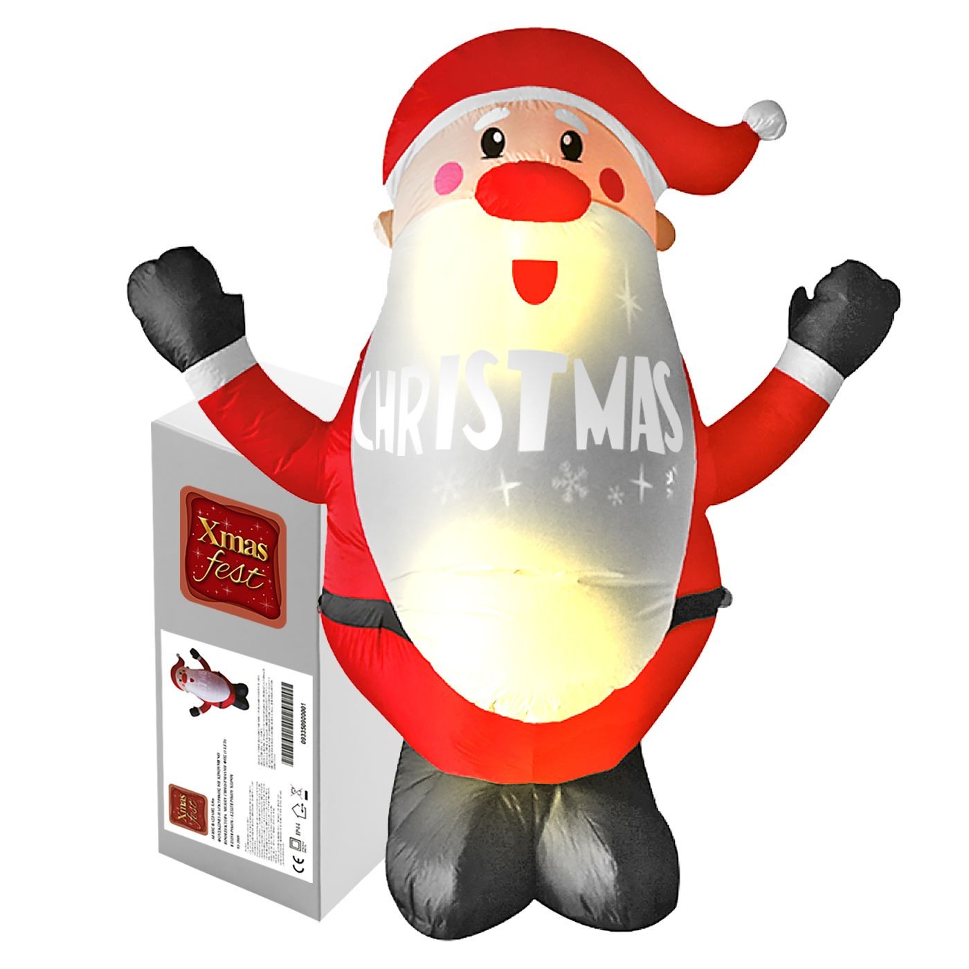 Άγιος 1,8m Φουσκώνει-Ηλεκτρικός με Προτζέκτορα Ip44 Xmasfest 1133529 Άγιος 1