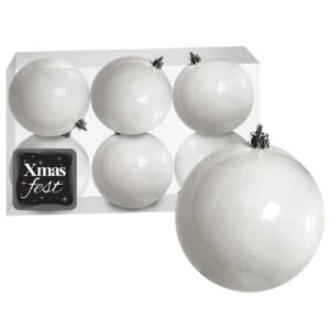 Μπάλες Λευκές πακ=6τεμ φ10 ø10cm Xmasfest 1133549