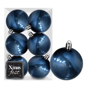 Μπάλες Γυαλιστερές Σκούρο Πετρόλ πακ=6τεμ φ8 ø8cm Xmasfest 1133566