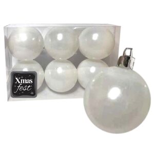 Μπάλες Περλέ Λευκές πακ=6τεμ φ10 ø10cm Xmasfest 1133568