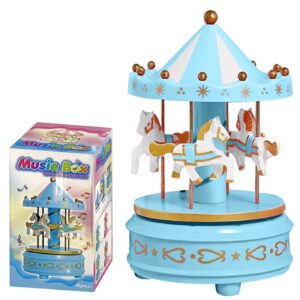 Καρουζέλ Κουρδιστό Γαλάζιο 16x11cm Xmasfest 1133607