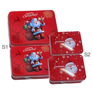 Κουτιά Μεταλλικά Xmas σετ=2 τεμ Ορθογώνια 14x10x4cm & 12x9x3