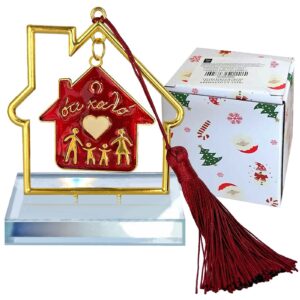 Γούρι Επιτραπέζιο Κρυστάλινο Σπιτάκι ~8x5cm Xmasfest 1133699