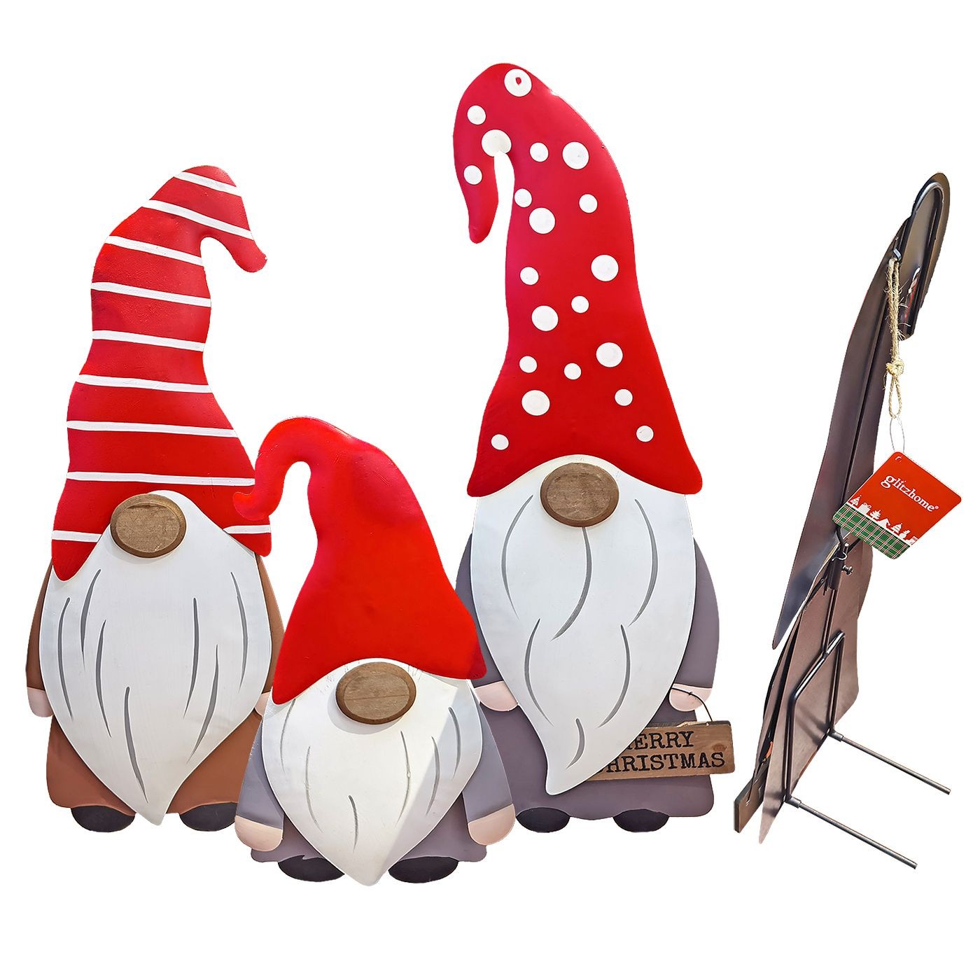 Gnome Μεταλλικές Επιδαπέδιες Φιγούρες σετ=3 τεμ 68cm /62cm /46cm Xmasfest 1133813 Gnome Μεταλλικές Επιδαπέδιες Φιγούρες σετ=3 τεμ 68cm /62cm /46cm Xmasfest 1133813