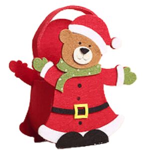 Καλάθι Τσόχινο Αρκούδος με Σκούφο 16x15x6cm Xmasfest 1133838