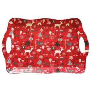 Δίσκος Πλαστικός Ορθογώνιος Merry Christmas με Μπάλες 38x26cm Xmasfest 1133871