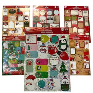 Ευχετήρια Αυτοκόλλητα Χριστουγέννων για Δώρα σετ=60τεμ 24x28