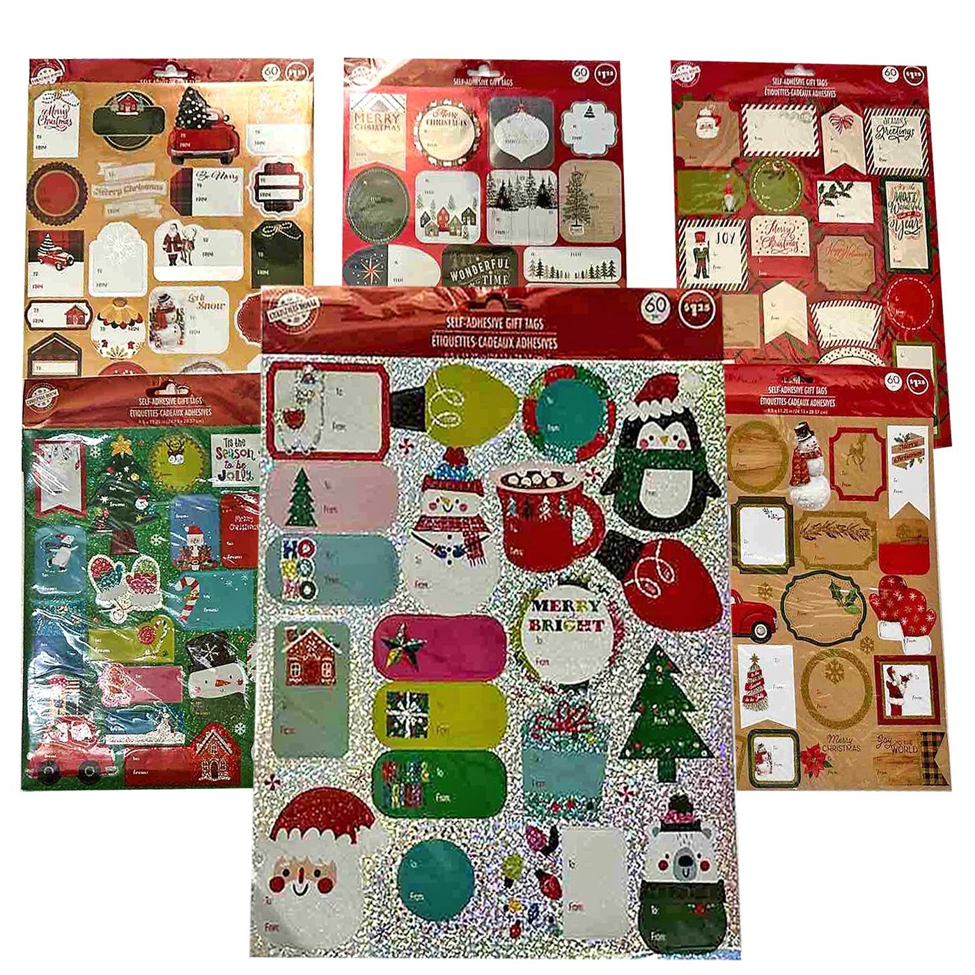 Ευχετήρια Αυτοκόλλητα Χριστουγέννων για Δώρα σετ=60τεμ 24x28,5cm Xmasfest 1133923 Ευχετήρια Αυτοκόλλητα Χριστουγέννων για Δώρα σετ=60τεμ 24x28