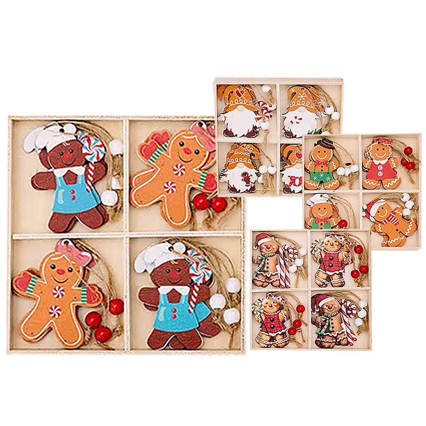 Στολίδια Ξύλινα Μπισκοτούληδες Σετ=12 τεμ 6cm Xmasfest 1133985 Στολίδια Ξύλινα Μπισκοτούληδες Σετ=12 τεμ 6cm Xmasfest 1133985