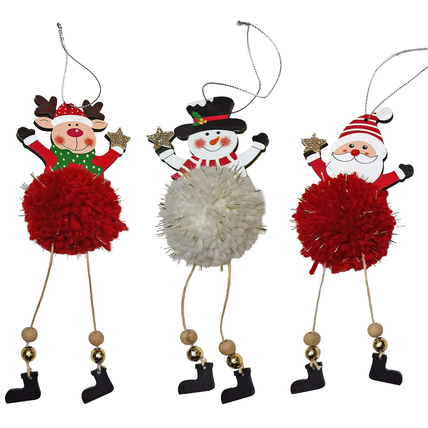 Στολίδι Ξύλινο Φιγούρα με Φουντωτή Μπάλα 20x8cm Xmasfest 1134030 Στολίδι Ξύλινο Φιγούρα με Φουντωτή Μπάλα 20x8cm Xmasfest 1134030