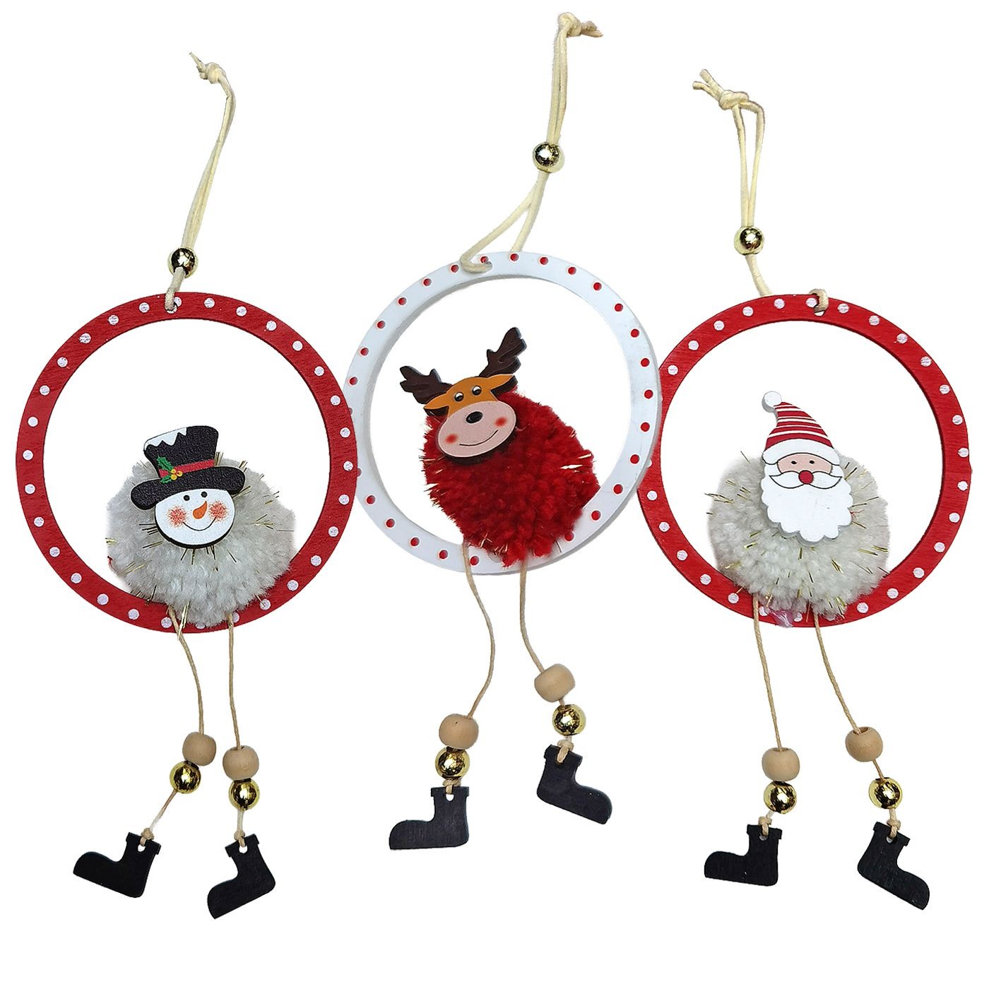 Στολίδι Ξύλινο Μπάλα με Φουντωτή Μπάλα Μέσα 18x10cm Xmasfest 1134034 Στολίδι Ξύλινο Μπάλα με Φουντωτή Μπάλα Μέσα 18x10cm Xmasfest 1134034