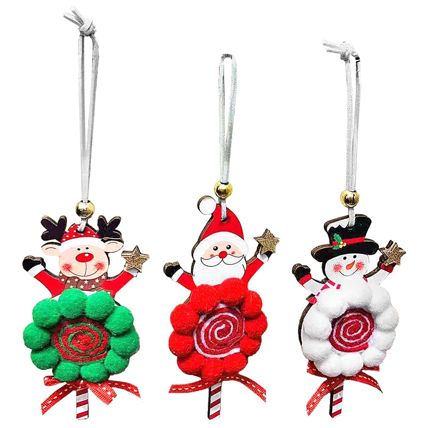 Στολίδι Ξύλινο Άγιος σε Γλειφιτζούρι με Φουντίτσες 13x6cm Xmasfest 1134038 Στολίδι Ξύλινο Άγιος σε Γλειφιτζούρι με Φουντίτσες 13x6cm Xmasfest 1134038