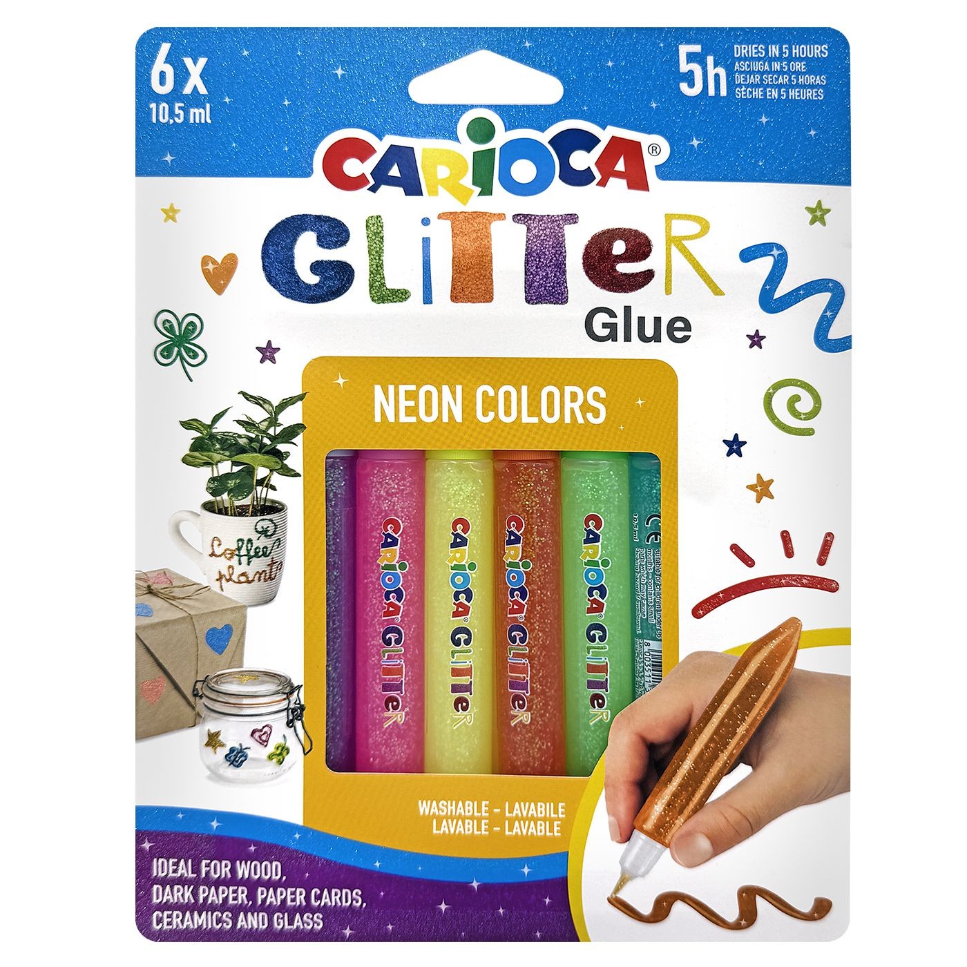 Κόλα Glitter Fluo σετ=6τεμ Carioca 6x10.5ml Carioca 42111 Κόλα Glitter Fluo σετ=6τεμ Carioca 6x10.5ml Carioca 42111