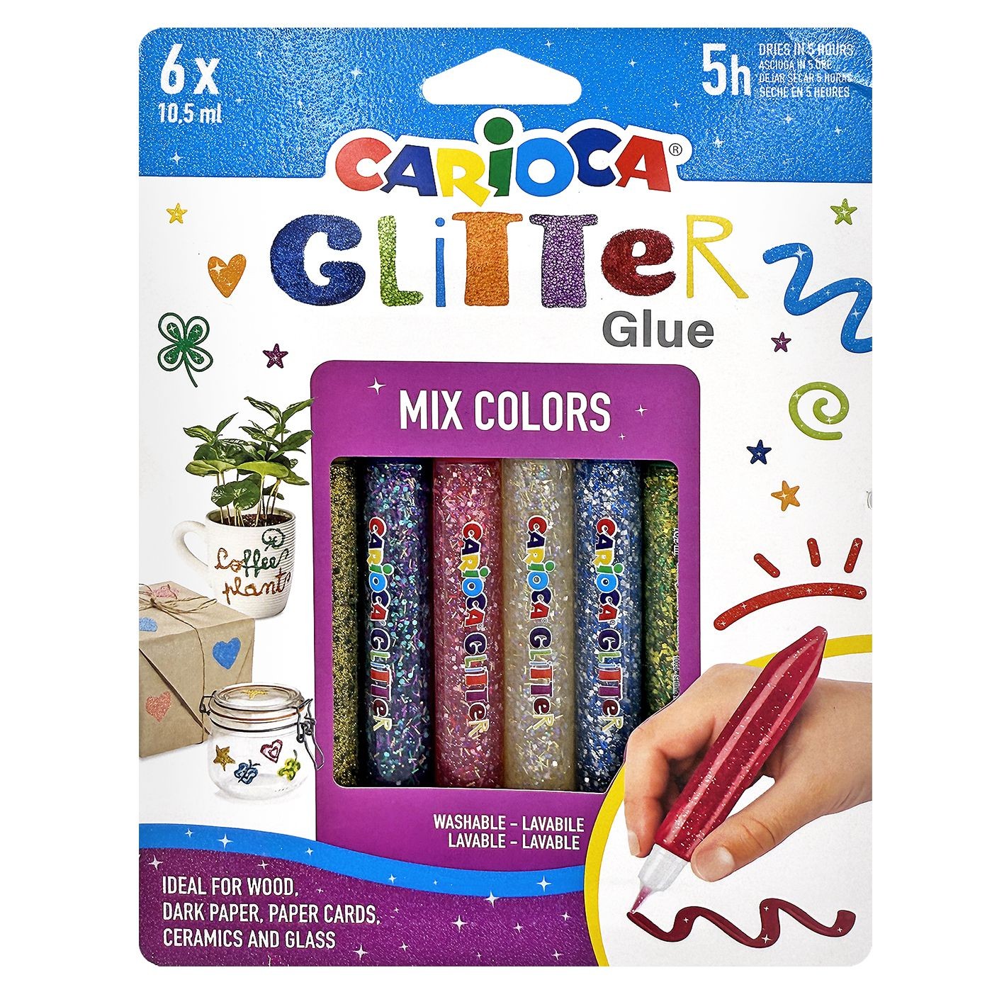 Κόλα Glitter Multi σετ=6τ Carioca 6x10.5mL Carioca 42112 Κόλα Glitter Multi σετ=6τ Carioca 6x10.5mL Carioca 42112