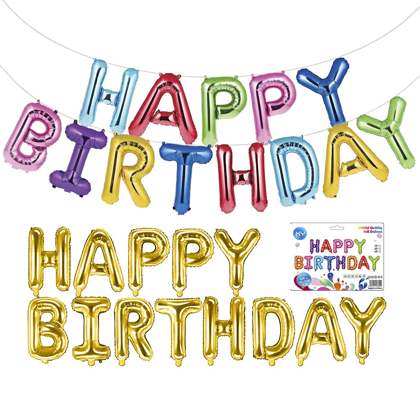 Φουσκωτό Μεταλλιζέ Happy Birthday Ύψος γραμμάτων=41cm Homie 116791 Φουσκωτό Μεταλλιζέ Happy Birthday Ύψος γραμμάτων=41cm Homie 116791